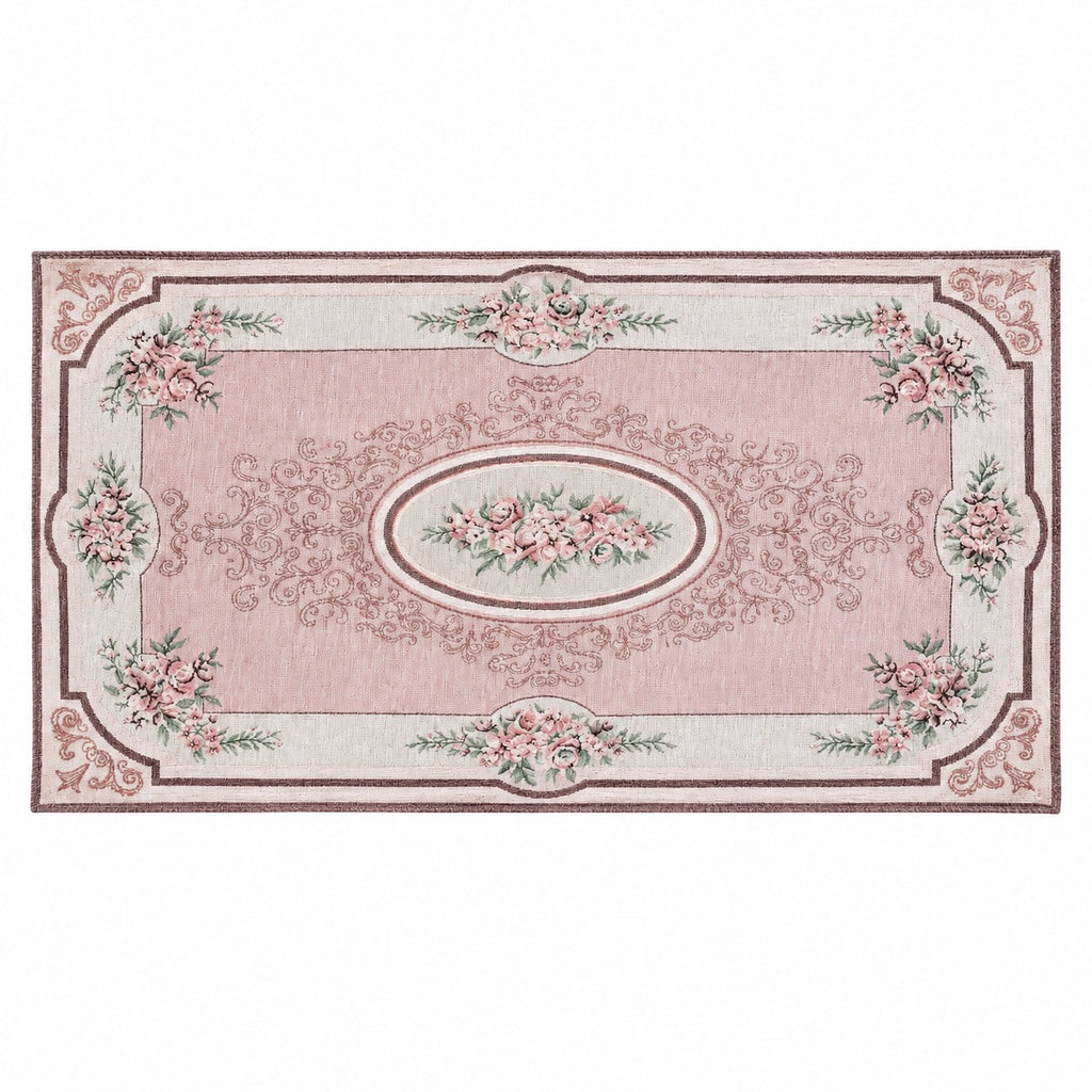 Tapis rose floral esprit campagne chic et romantique