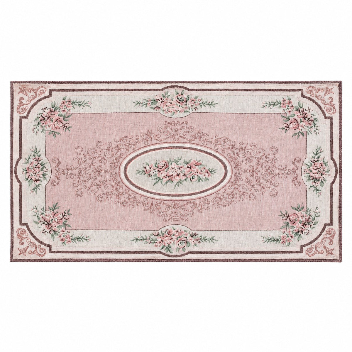 Tapis rose floral esprit campagne chic et romantique