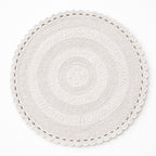 Tapis de bain rond blanc réversible pour salle de bain cocooning et élégante