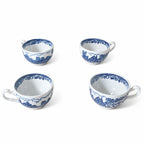 Lot de tasses anglaises anciennes bleu et blanc Royal Tudor Ware Staffordshire