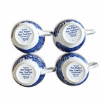Tasses vintage anglaises décor bleu et blanc style English cottage
