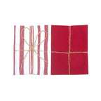 Lot de 2 torchons de cuisine couleur rouge et blanc